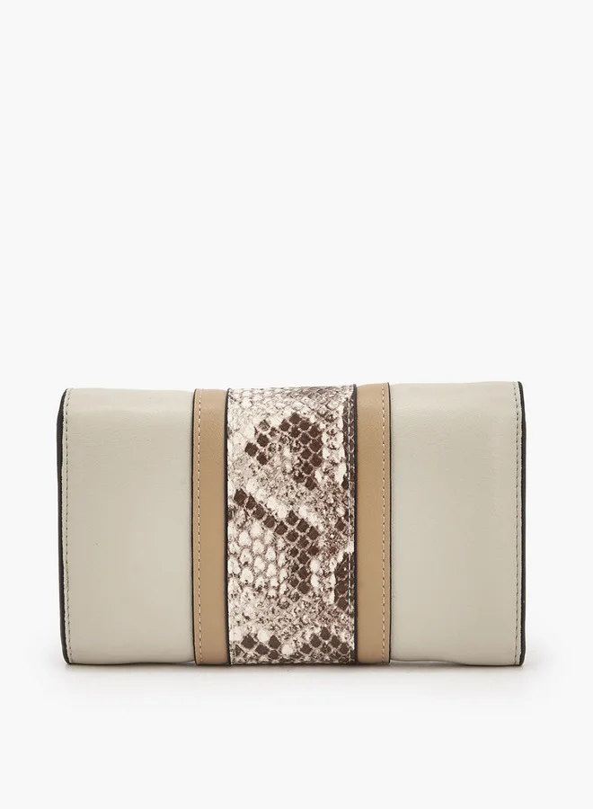 Celeste IVORY Textured Wallet With Snap Button Closure for Women | Best Price UAE